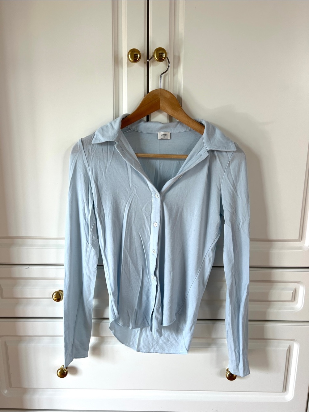 Wilfred Light Blue Long-Sleeve Button-Down Shirt